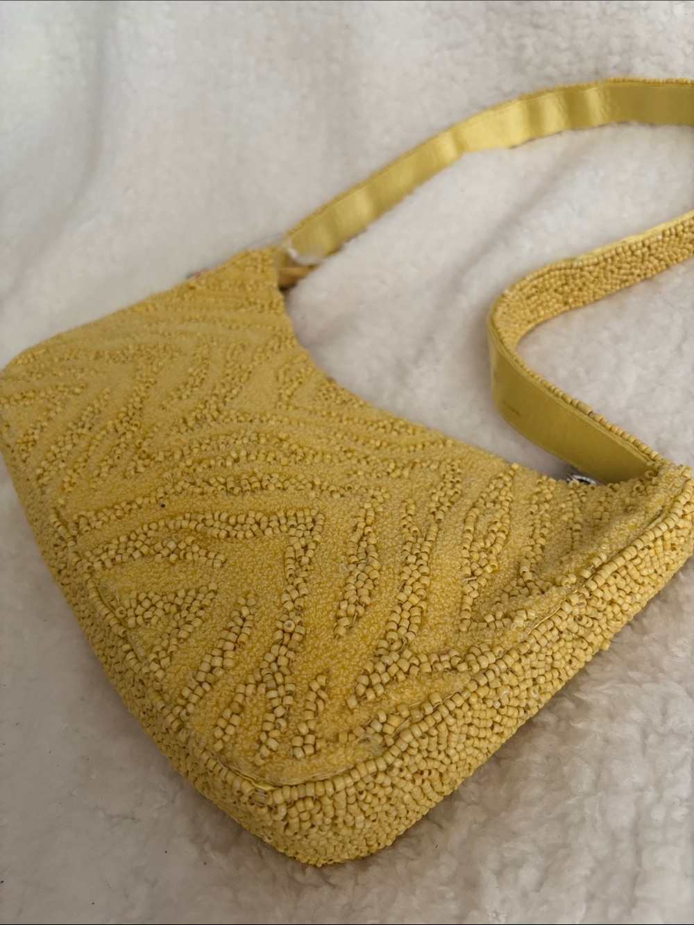 Yellow Beaded Shoulder Bag - Handmade India - Picture 5 of 8